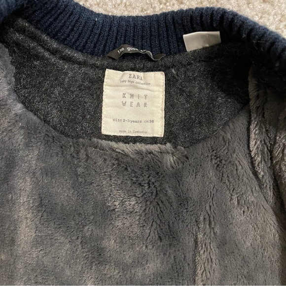 Zara Kids Textured Bomber Jacket - Picture 2 of 3